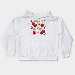 Cherries - Pale Pink Pattern Background BG Wallpaper Cherry Tree Blossom Summer Fruits Design Decora Kids Hoodie